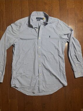 Polo by Ralph Lauren Navy and White Check Button-Down Shirt